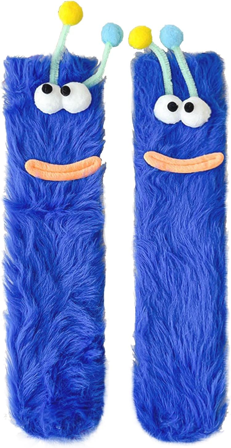 TFTSR Crazy Funny Fuzzy Silly Socks for Kids Women,Girls Fluffy Slipper Novelty Fun Socks,Boy Men Cute Cozy Soft Animal Socks - Image 1